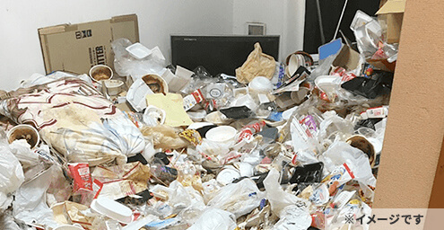 家一軒分の生活ゴミ・粗大ゴミ・廃品の回収と清掃をご依頼いただいたケース